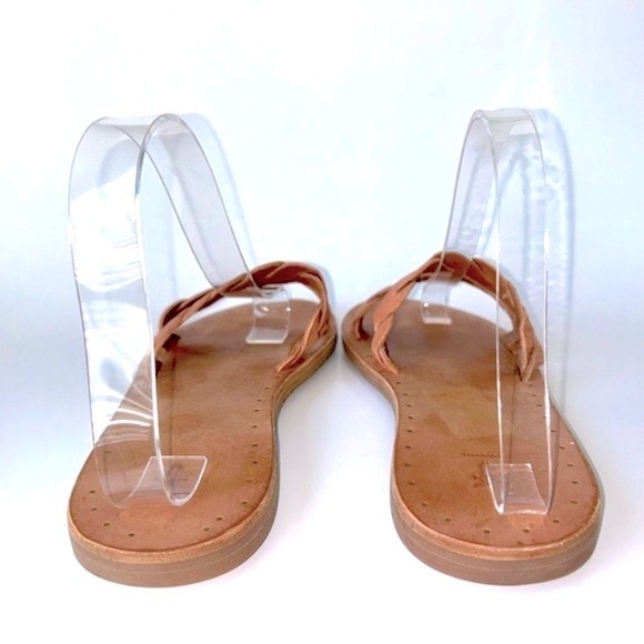 Frye Azalea Braid Slide Sandals Two Strap Open Toe Tan Light Rose Leather 7 - Picture 6 of 7